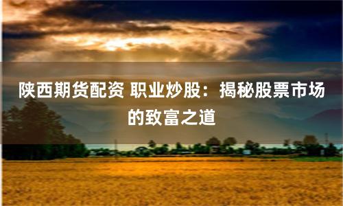陕西期货配资 职业炒股：揭秘股票市场的致富之道